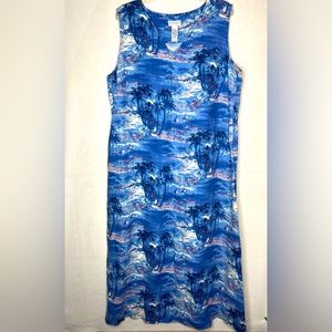 Liz Claiborne Blue Ocean Bahama Beach dress size 18